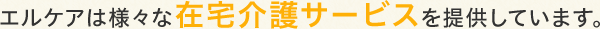 エルケアは様々な在宅介護サービスを提供しています。